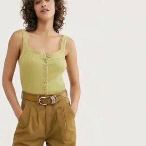 Free People Bridgette Rib Knit Button Tank